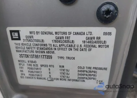 2006 GMC Sierra 1500 Slt from USA, damaged, VIN 2GTEK13T861177209